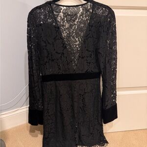 Do+be black lace mini dress with velvet details